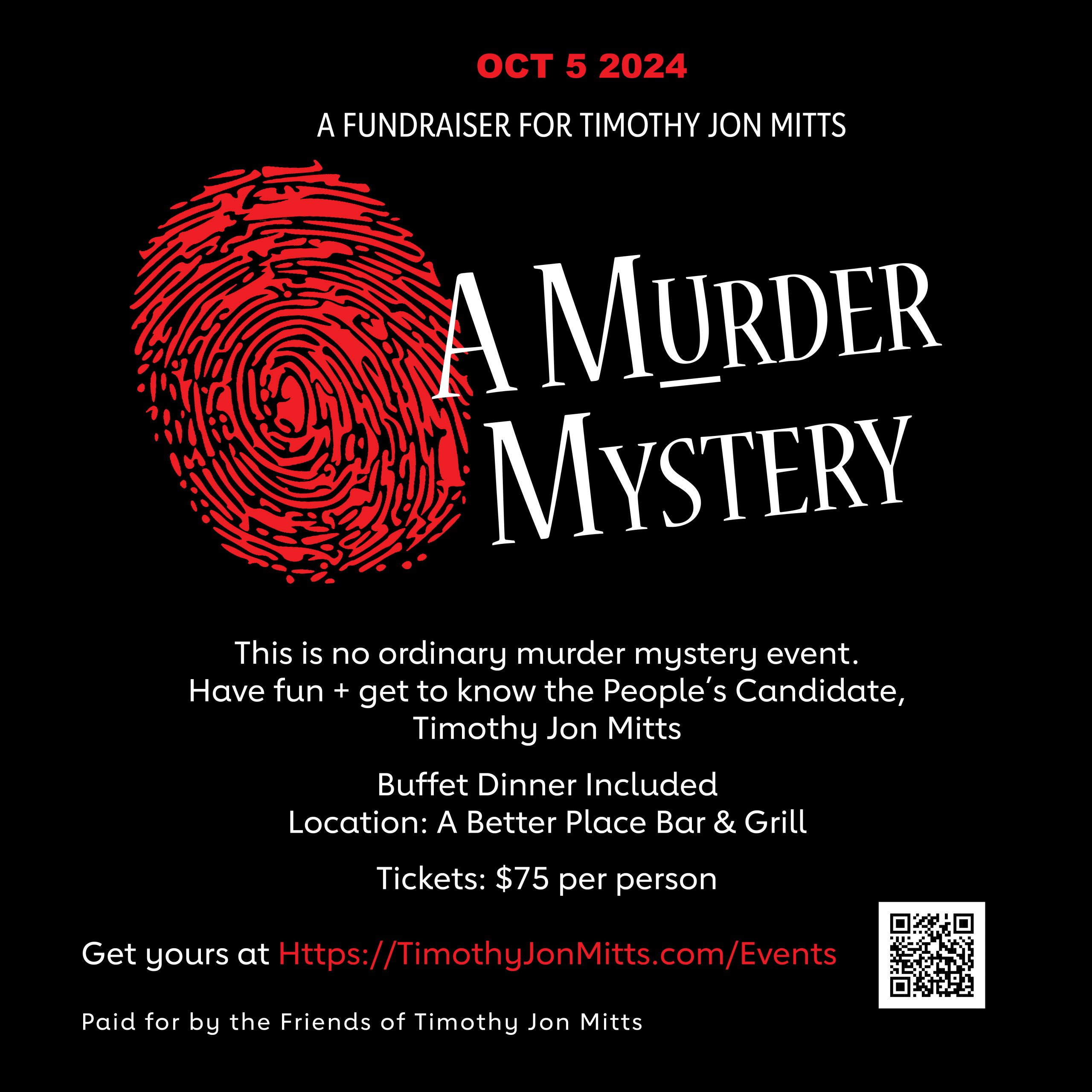 murder mystery fundraiser for timothy jon mitts